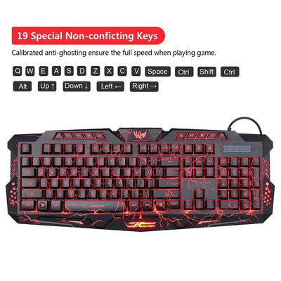 Mechanical Computer Lighted Keyboard With MousePad