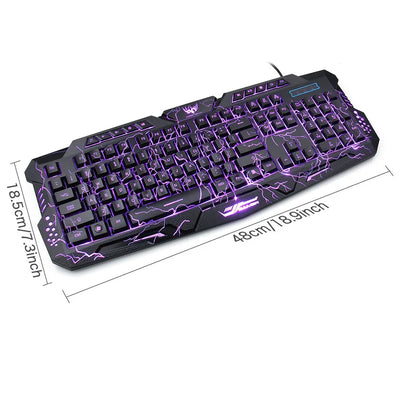Mechanical Computer Lighted Keyboard With MousePad