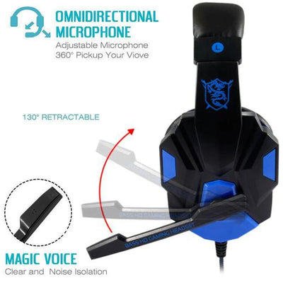 Wired and Adjustable Gamer Headset with Noise Cancelling Microphone