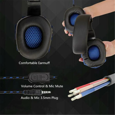 Wired and Adjustable Gamer Headset with Noise Cancelling Microphone
