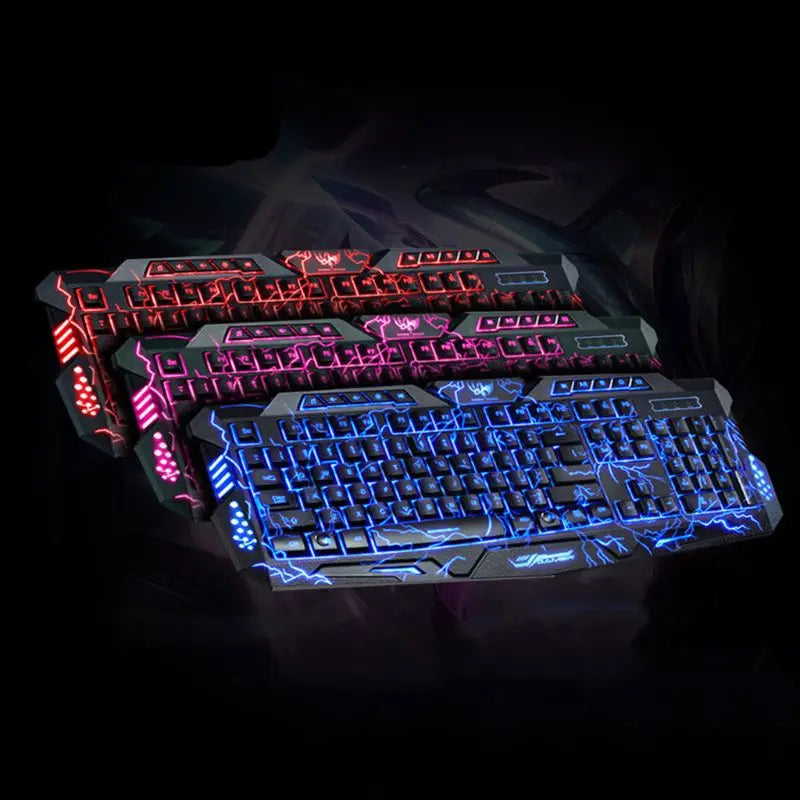 3 Color Crack Backlit,Illumination Keyboard for Game