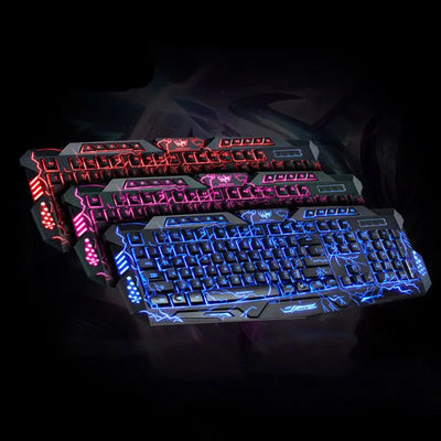 3 Color Crack Backlit,Illumination Keyboard for Game