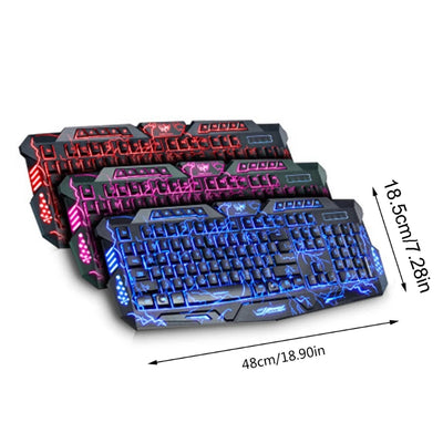 3 Color Crack Backlit,Illumination Keyboard for Game