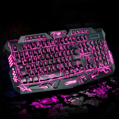 3 Color Crack Backlit,Illumination Keyboard for Game